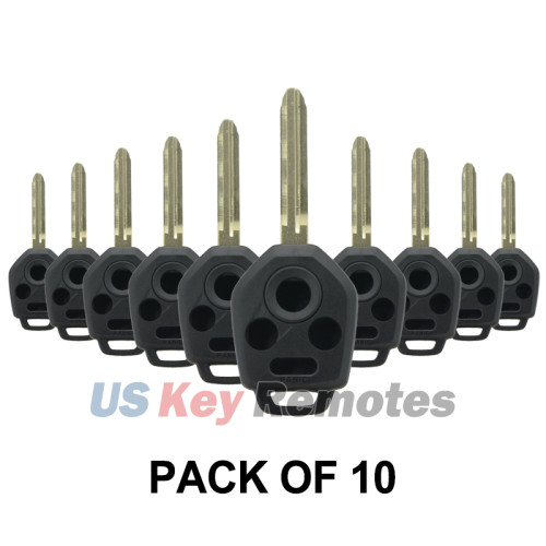 (Pack of 10) Remote head key shell 4 button TOY43 blade for Subaru
