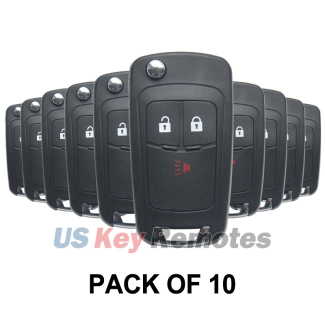 (Pack of 10) FCC A2GM3AFUS03 Flip key shell 3 button DWO5 blade for 2013-2016 Chevrolet Spark PN 42695007 95233524 95989830