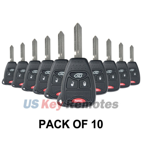(Pack of 10) FCC OHT692713AA OHT692427AA M3N5WY72XX Remote head key shell 4 button for Chrysler Sebring Pacifica Dodge Magnum 2004-2014