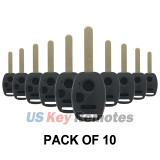(Pack of 10) Remote head key shell 3 button for Honda Ridgeline CRV Fit Polit 2005-2010 (No chip holder)