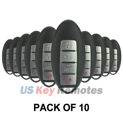 (Pack of 10) FCC KR55WK48903 Smart key shell 4 button for Nissan Altima Armada Maxima 2007-2011 (with notch)