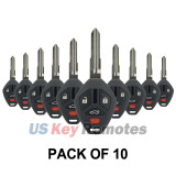 (Pack of 10) FCC OUCG8D-620M-A Remote head key shell 4 button MIT11 for Mitsubishi Eclipse Galant 2007-2012