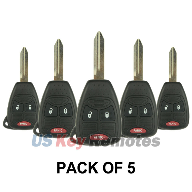 (Pack of 5) FCC OHT692713AA OHT692427AA Remote head key 3 button 315Mhz for Chrysler PT Cruiser Dodge Caliber Jeep Compass 2004-2015 PN 68000603AB