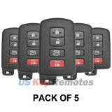 (Pack of 5) FCC HYQ14FBA Smart key 4 button 315Mhz 8A chip for Toyota Highlander 2014-2019 PN 89904-0E120 (Board 2110)