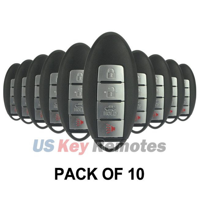 (Pack of 10) FCC KR5S180144014 smart key shell 4 button for Nissan Altima 2013-2015