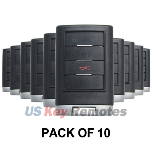 (Pack of 10) FCC OUC6000066 Keyless Entry Remote Shell 4 button for Cadillac Chevrolet Buick GMC 2007-2016