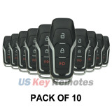(Pack of 10) FCC M3N-A2C31243300 Smart key shell 3 button for Ford Fusion Explorer P/N 164-R8111