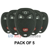 (Pack of 5) FCC OUC60270 / OUC60221 Keyless Entry Remote 315Mhz ASK 4 button for GM Buick Chevrolet GMC 2007-2013 PN 15913421 20952474