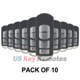 (Pack of 10) FCC WAZSKE13D01 smart key shell 4 button for Mazda 3 6 2014 2015 2016 2017 PN GJY9-67-5RY