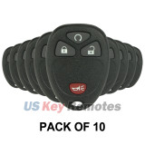 (Pack of 10) FCC KOBGT04A Keyless Entry Remote Shell 4 button for GM Saturn Relay Pontiac Montana Buick Terraza 2005-2010