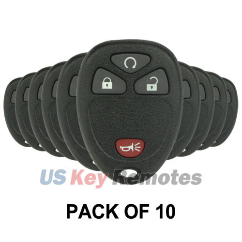 (Pack of 10) FCC KOBGT04A Keyless Entry Remote Shell 4 button for GM Saturn Relay Pontiac Montana Buick Terraza 2005-2010
