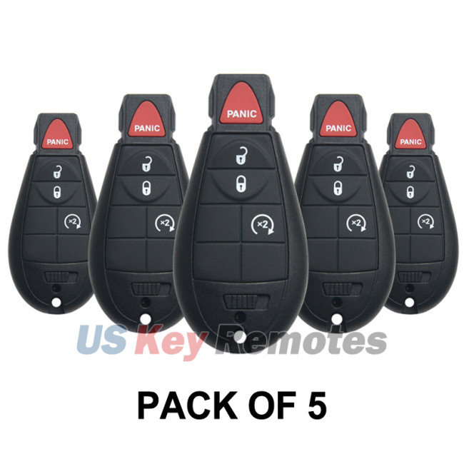 (Pack of 5) FCC GQ4-53T Fobik key 4 button 434Mhz ID46-PCF7961 chip for 2013-2018 Dodge RAM PN 56046955AG