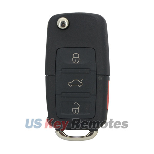 PN 1JO 959 753 T flip key shell 4 button for Volkswagen Beetle Bora Golf Jetta Passat 1998-2004
