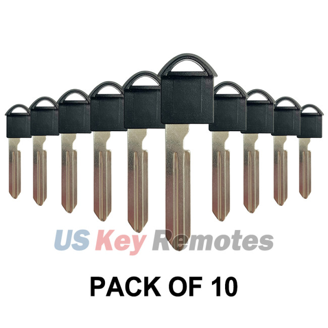 (Pack of 10) Emergency Key Blade NSN14 Plastic Top No Chip for Nissan