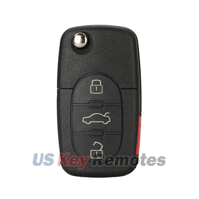 PN 1J0959753F Flip Remote Key 4 Button 315Mhz ID48 Chip for 1998-2002 VW Beetle Golf Jetta Passat Cabrio
