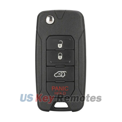 FCC 2ADFTFI5AM433TX Flip Key 4 Button 434Mhz Megamos 48 MQB Chip SIP22 Blade For 2015-2020 Jeep Renegade Fiat 500X PN FI5-AM433TX
