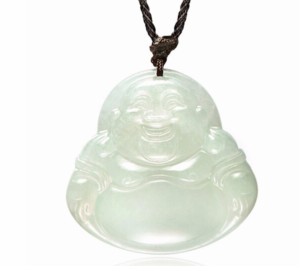 Hetian jade pendant white jade Buddha Maitreya Buddha pendant necklace