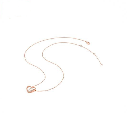 Love U Rabbit 18K Rose Gold Colourful Gold Conch Set with Diamond Necklace Pendant