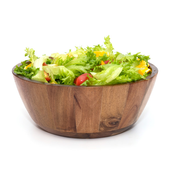 Salad bowl single   Carved design Brown