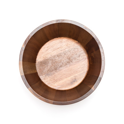 Salad bowl single   Carved design Brown