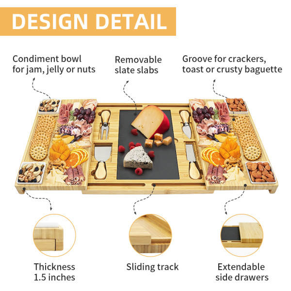 Bamboo Cheese board And knife Set