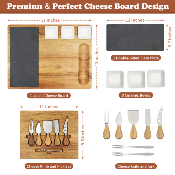 Acacia cheese board set