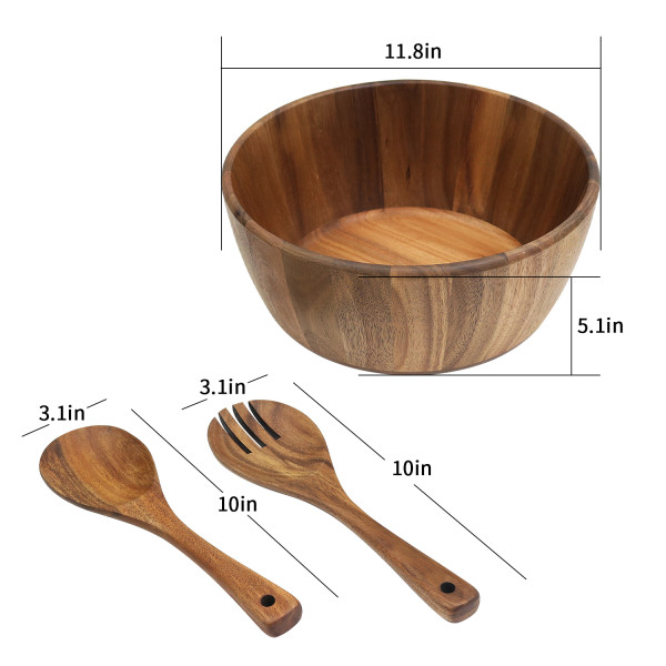 Acacia Salad Bowl Set