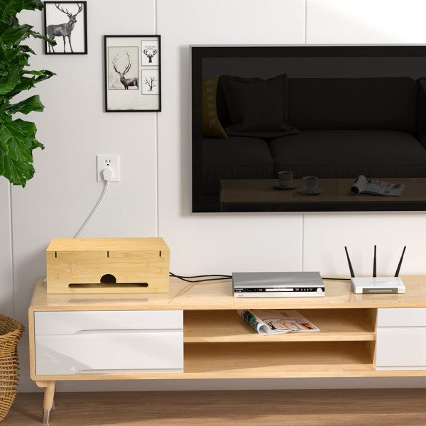 Bamboo Cable Management Box