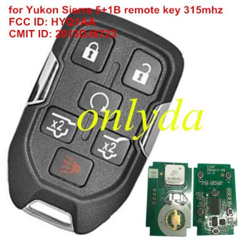 Yukon Sierra 5+1B remote key with 315mhz  FCC ID: HYQ1AA CMIT ID: 2013DJ6723