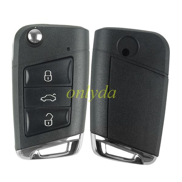 For  VW  MQB platm 3 button Keyless flip remote key  with AES ID48 chip-434mhz & HU66 blade, used  T-Cross,  ect