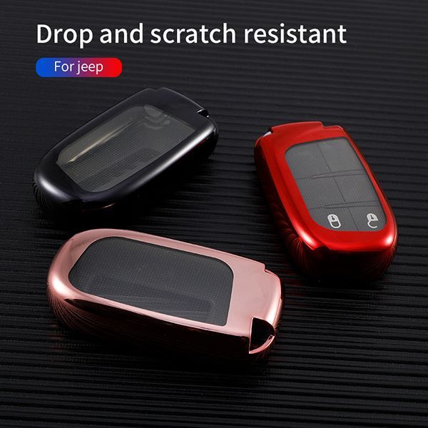 For Chrysler Jeep , Dodge TPU protective key case  black or red color, please choose