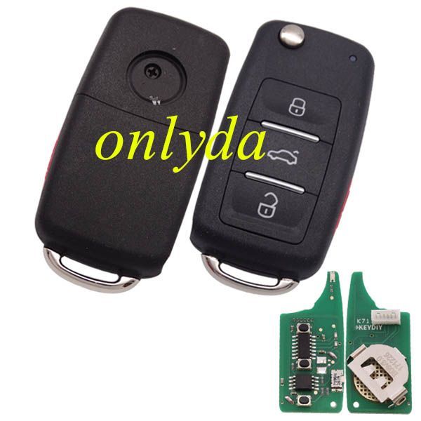 keyDIY brand for VW style 3+1 button remote key B08-3+1