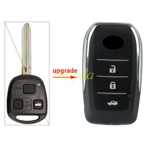 For Toyota 3 button  upgrade remote key blank
