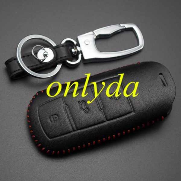 For VW 3button key leather case VW CC,GOLF