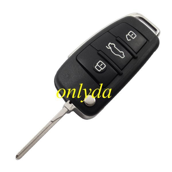 For Audi 3 button flip key blank with HU66 blade