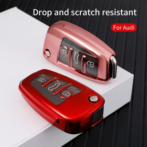 For Audi TPU protective key case  black or red color, please choose