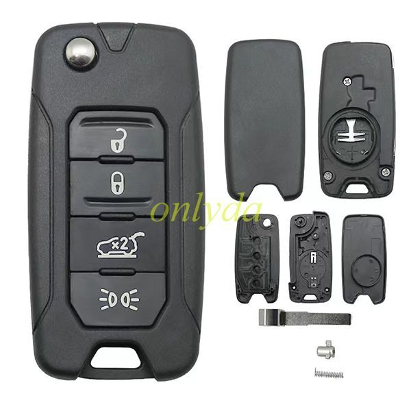 For Jeep 4 button remote key shell with/without Lo