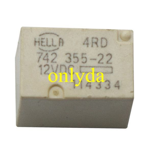 High beam headlight relay HELLA 4RD 742 355-22 12VDC