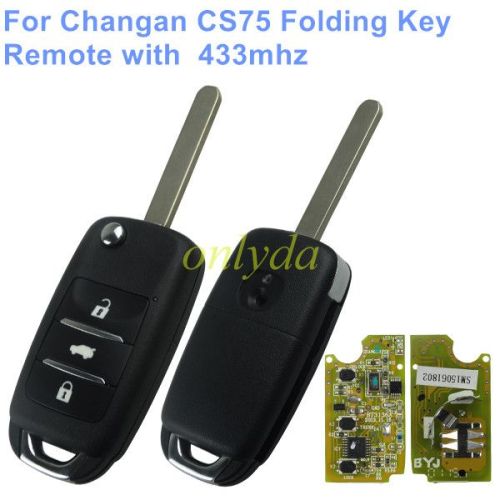 For  Changan CS75 Folding Key Remote with  433mhz