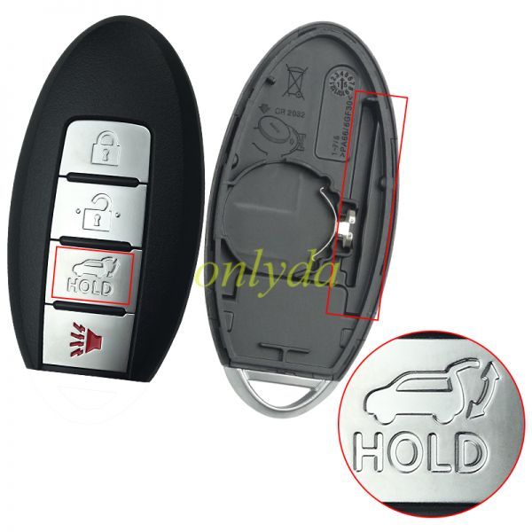 For Nissan 3+1 button remote key blank with blade for new model without logo