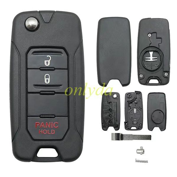 For Jeep 2+1 button remote key shell with logo
