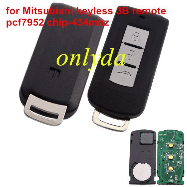 For  Mitsubishi 3 button keyless smart remote key with 434mhz & PCF7952 chip CBD-644M-KEY-E 3G-2  CMII ID:2012DJ3230 743B CE1731 Mitsubishi Outlander 09.01.2012-25.08.2015