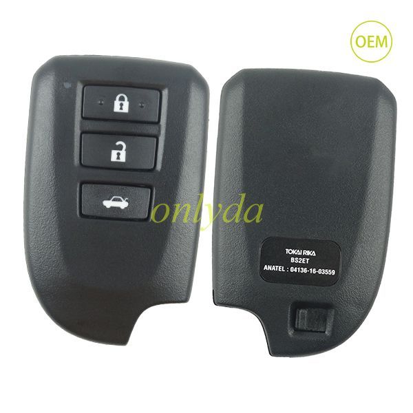 For OEM Toyota 3 button remote key with 433mhz with AES 8A chip