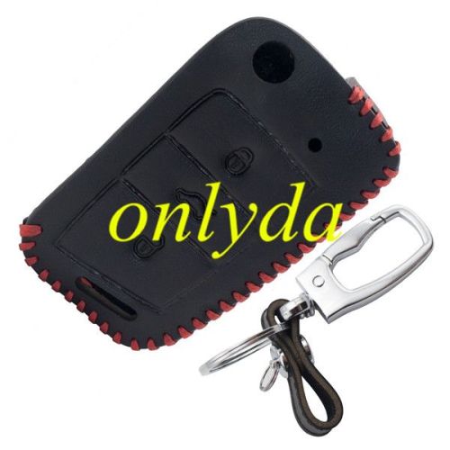 For  VW 3button key leather case GOLF7.