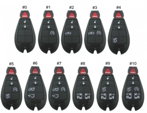For Chrysler  remote key with 434mhz with PCF7961(Hitag2) chip for Jeep Cherokee 2014-2019 Fobik FCCID GQ4-53T , totally 11 model key shell,  please choose which shell you need