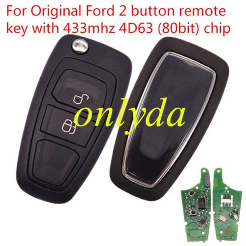 For OEM Ford 2 button remote key with 433mhz, 4D63 (80bit) chip AB39-22053-BA continental:5WK50166 AB39 15K601 BA Homologation BM5T15K601-BA CCAE11LP0010T5 1287-10-2149