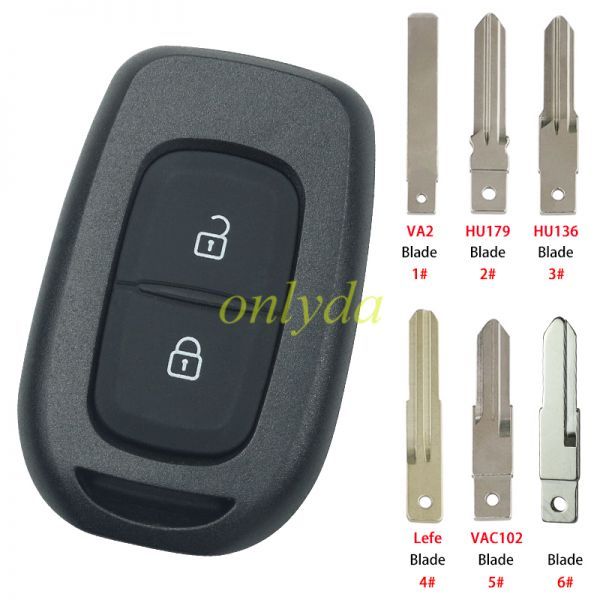 For 2 button remote key blank without LO, please choose the blade