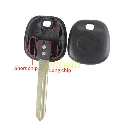 For Toyota transponder key blank with toy47 blade can put TPX long chip part