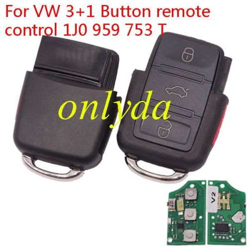 For VW 3+1 Button remote control 1J0 959 753 T