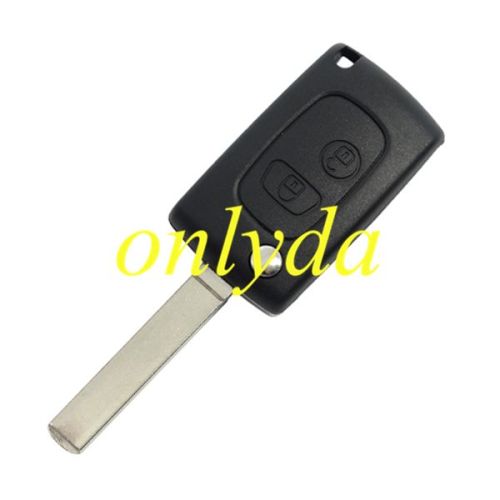 For  Peugeot 2 button modified remote key blank with HU83 Blade